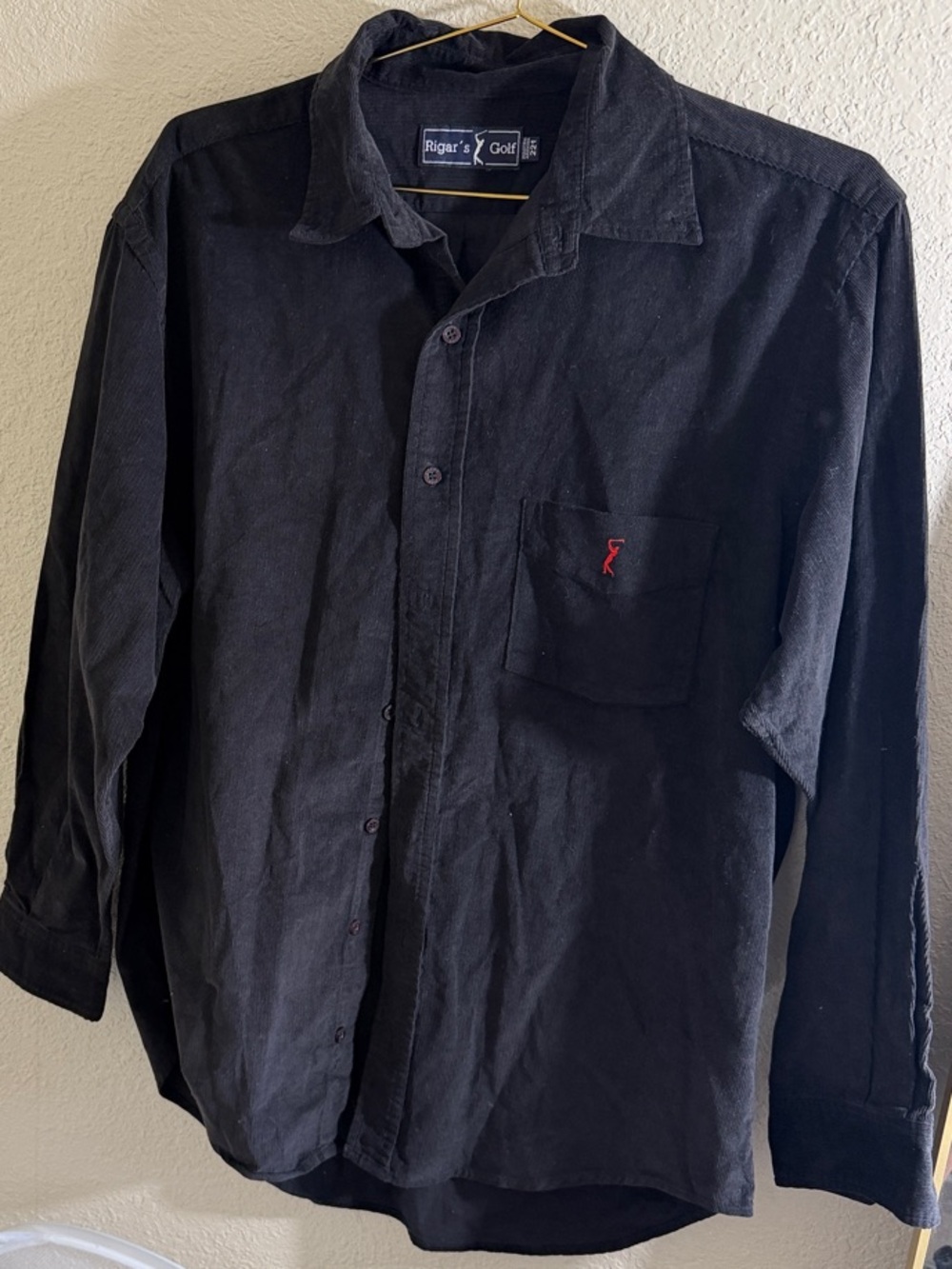 Black Men's Long-Sleeve Button-Up Shirt